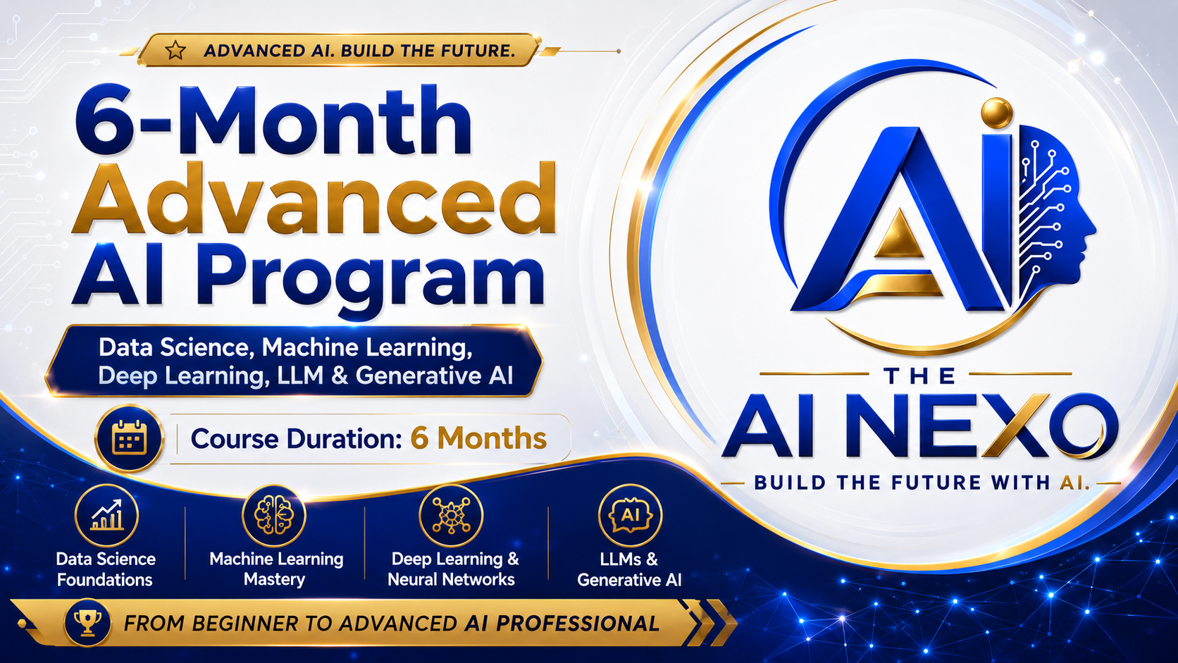 6-Month Advanced AI Program: Data Science, Machine Learning, Deep Learning, LLM & Generative AI